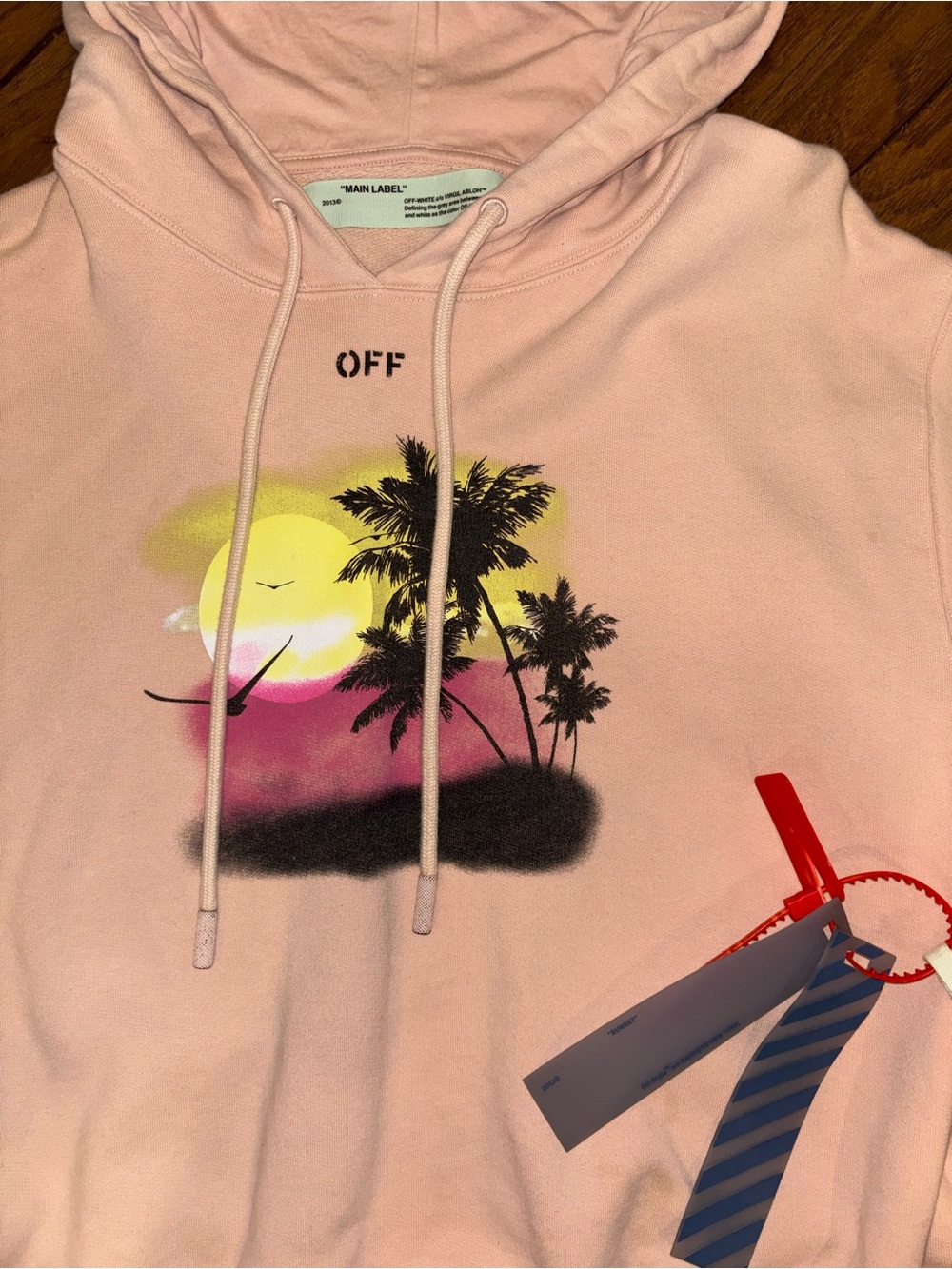 Off-White c/o Virgil Abloh “Sunset and La Cienega” Pink Hoodie — 2017